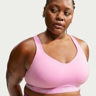 Nike Womens Indy High Support Padded Adjustable Sports Bra (Plus Size) in Pink | FJ1971-621