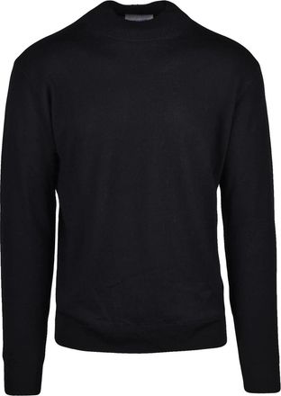 Dressism. High-Neck Black Turtleneck Sweater in Extrafine Merino Wool