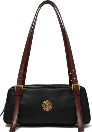 Versace Zwarte Leren Schoudertas - Dames - Schoudertassen - Zwart - ONE Size - Leer - Tassen