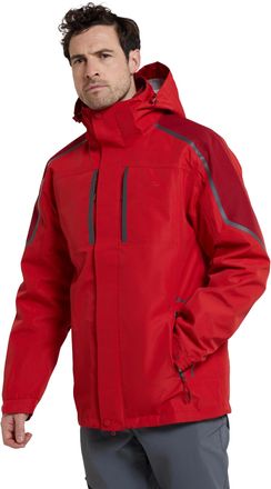 Mountain Warehouse Extreme ll Mens 3 In 1 Jacket - Waterproof Rain Jacket, Warm, Breathable Mens Coat, Taped Seams, Hooded, Underarm Zips - For Walking & Hiking Dark Red