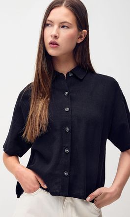 Twik Womens Loose linen blend shirt