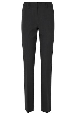 Federica Tosi Anthracite Frescolana Straight-Leg Polyester-Blend Pants