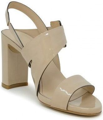 Roberto Del Carlo Beige Patent Leather Sandals