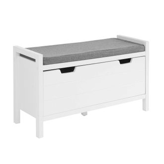 SoBuy Zapatero Banco Con 1 Puerta Para Guardar Y Ordenar Zapatero Con Coj&iacute;n Acolchado 91 X 30 X 50 Cmfsr97-w Sobuy Es