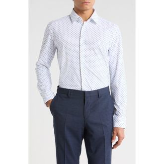 BOSS Hank Kent Slim Fit Stretch Performance Dress Shirt in Light/Pastel Blue at Nordstrom Rack, Size 16.5