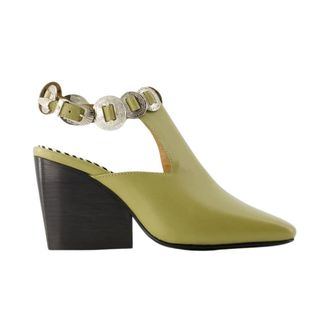 Toga Archives Schoenen, Dames, Groen, 37 EU, Western Ge&iuml;nspireerde Slingback Blokhak