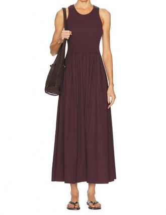 Enza Costa Cotton Resort Strapless Dress In Dark Cherry