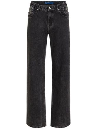 Karl Lagerfeld chain-panel straight-leg jeans - Grey
