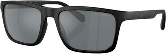 Emporio Armani Rechthoekige Zonnebril - Heren - Zonnebrillen - Zwart - 57 MM - Accessoires