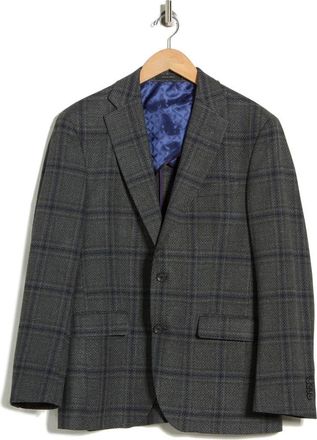 Jack Victor Elex Plaid Wool Blend Sport Coat in Charcoal at Nordstrom Rack, Size 38 Regular