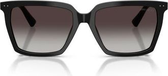 Jimmy Choo London 55mm Square Sunglasses in Black /Gradient Gray at Nordstrom
