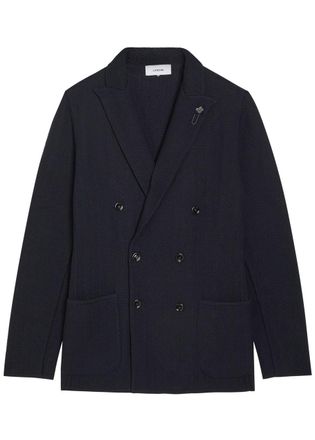 Lardini Double-breasted Wool Blazer - Navy - Xxl