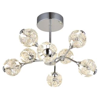 Globo Lighting Plaf&oacute;n - Virina - Cromo - Vidrio - &Oslash; 68cm - Led