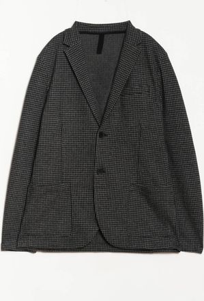 Harris Wharf London Mens Two Button Blazer In Salt & Pepper Houndstooth