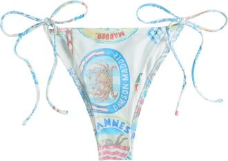 Damson Madder tie-side printed bikini bottom - women - Recycled Polyamide/Elastane/Recycled Polyester/Elastane - 14 - White