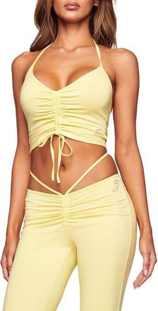 I.AM.GIA Halo Ruched Halter Top in Butter at Nordstrom, Size Xx-Small