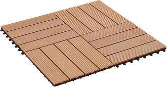 vidaXL Tile De Decking 22 Uds. Teca 30 X 30 Cm Wpc Vidaxl