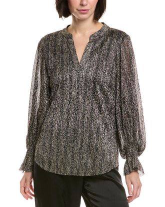 Vince Camuto Metallic Balloon Sleeve Blouse