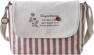 Generic Women Fresh Striped Girls Shoulder Bags Cotton Bags Small Crossbody Bag Mens Purses Or Shoulder Bags (Pink, One Size)