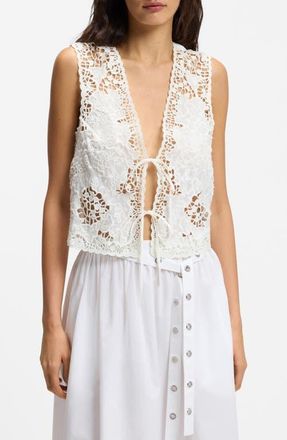 Boss Orange by Hugo Boss Embroidered Vest in Soft Cream at Nordstrom, Size 14