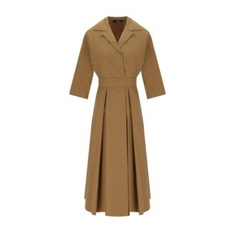 Max Mara Midi Dresses, female, Brown, Size: XL Padana Shirt Dress