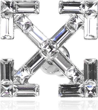 Off-white Pijlen Kristal-versierde Oorbel - Heren - Oorbellen - Grijs - ONE Size - Accessoires
