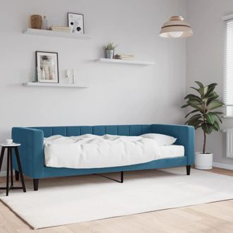 vidaXL Sof&aacute; Cama Con Colch&oacute;n Terciopelo Azul 80x200 Cm Vidaxl
