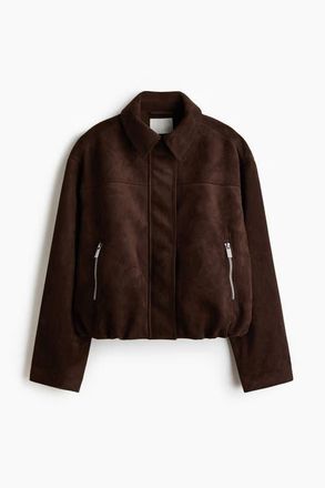 H&M Napped Jacket in Dark Brown at Nordstrom, Size X-Large