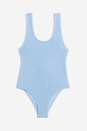 H&M Badeanzug High Leg - Hellblau