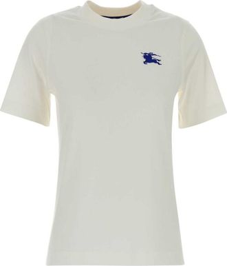 Burberry White Crew Neck Logo T-Shirt