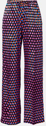 Dries Van Noten Pantaloni a gamba larga in seta a pois