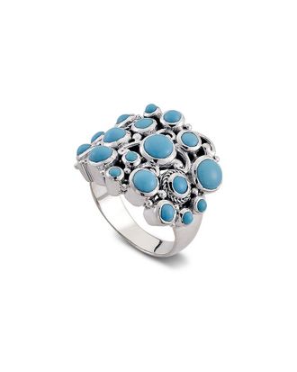 Samuel B. Silver 1.70 Ct. Tw. Sleeping Beauty Turquoise Cluster Ring
