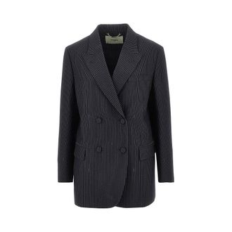 Fendi Pinstriped wool blend double breasted jacket Woman 42