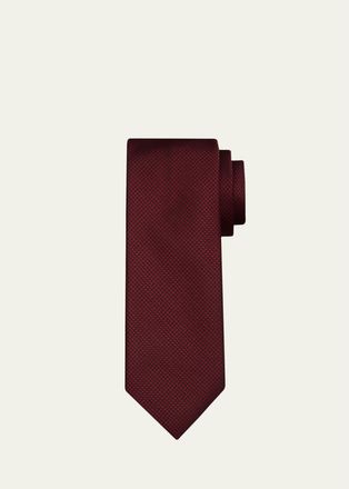 Tom Ford Mens Micro-Houndstooth Silk Tie