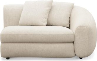 Castlery Fable Right Arm Sofa Customized, Performance Linen Weave, Cream, Spill Resistant, Ultra Deep Seats for Sofas, Castlery