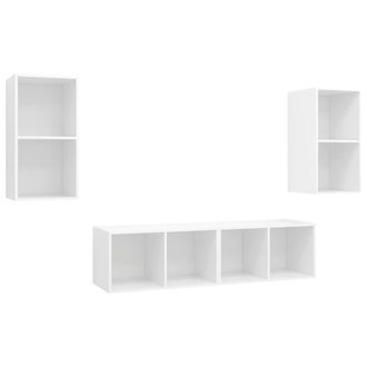 Berkfield Home Wall-mounted TV Cabinets 4 pcs White Engineered Wood