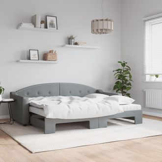 vidaXL Vidaxl - Sof&aacute; Cama Nido Con Colch&oacute;n Tela Gris Claro 80x200 Cm