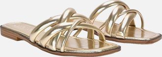 XY London Womens XY London Womens/Ladies Fiona Metallic Strappy Flat Sandals - Gold - Size: 4