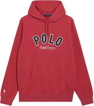 Polo Ralph Lauren Logo-Detail Hoodie - Heren - Hoodies - Rood - S - Katoen - Hoodies & sweatvesten