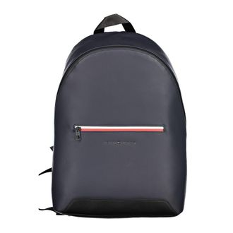 Tommy Hilfiger Blue Polyurethane Mens Backpack with Adjustable Mens Straps