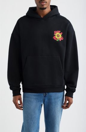Market Sunflower Graphic Hoodie in Jet Black at Nordstrom, Size Xx-Large