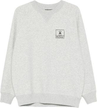 Barbour Trui met raglanmouwen - Heren - Sweatshirts & Hoodies - Grijs - Maat: L Leer