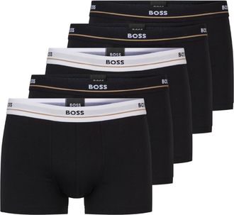 HUGO BOSS 5 Pack Mens Trunk - Black Cotton - Size X-Large