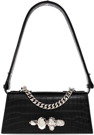 Alexander McQueen Jewelled Shoulder Mini - Dames - Schoudertassen - Zwart - ONE Size - Leer - Tassen