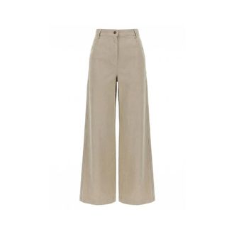 Max Mara Mxmalamaro - female - Max Mara - Wide Trousers - Brown - 2XS - Trousers