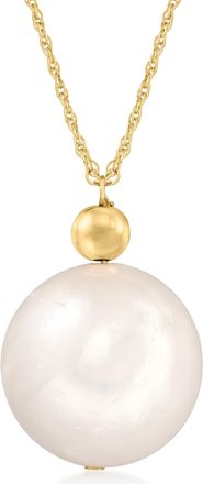 Ross-Simons 13-14mm Cultured Pearl Pendant Necklace in 14kt Yellow Gold