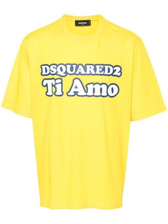 Dsquared2 T-shirt met print - Geel