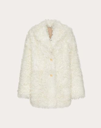 Valentino Caban In Shearling Donna AVORIO 48