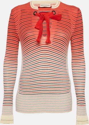 Sonia Rykiel Pink/white Striped Knit Jumper