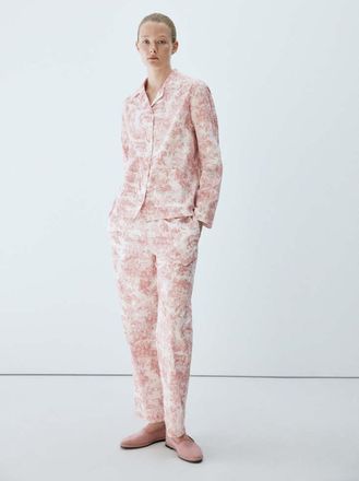 Mango Camicia cotone stampata rosa - Donna - S - MANGO